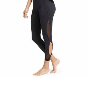 Athleta Black mesh cutout salutation Leggings L
